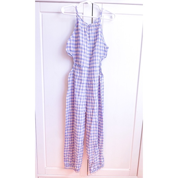 Zara Girls Gingham Jumpsuit with Cut Outs - Picture 3 of 3